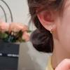 Geometric rhombus pearl ear buckle sweet versatile niche high-end earrings fashion simple personality temperament earrings women