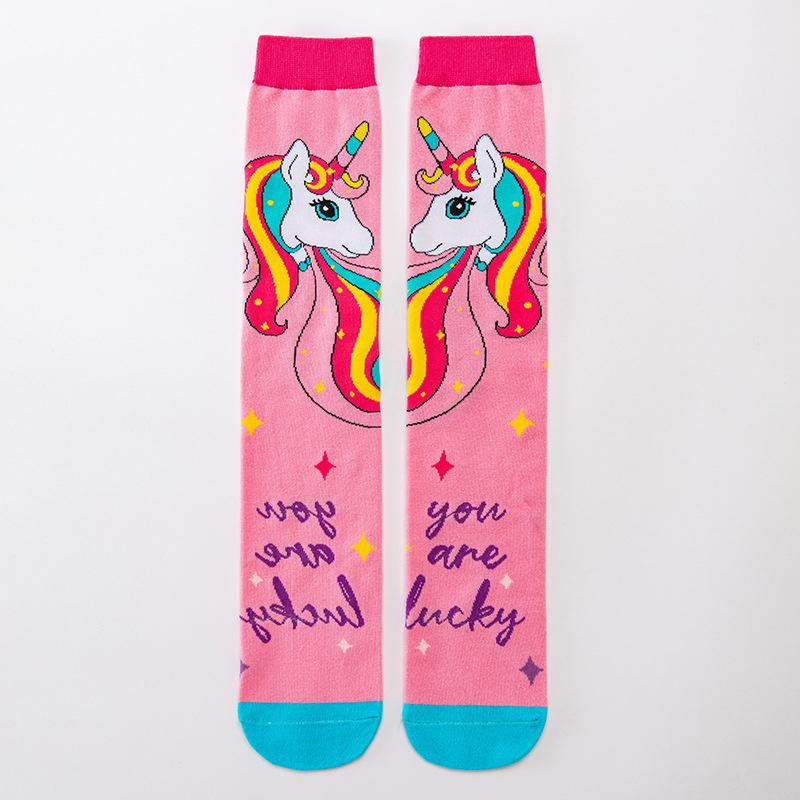 Süße Cartoon-Tier-Einhorn Kinder lange Socken Geeignet für Freizeit tägliches Leben Dekoration