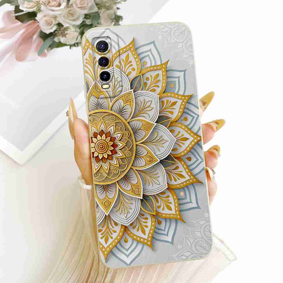 For vivo Y70s 5G Case Luxurious Flower Cartoon Silicone Back Cover For Vivo Y 70s Y51s Y51S V2002A Shockproof Phone Cases Fundas