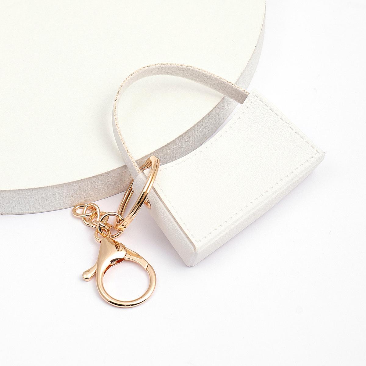 

Корейский стиль полумесяц ПУ кожа брелок сумка подвеска белый