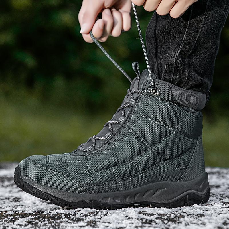 Men's Winter Snow Boots Waterproof Sneakers Thickened Plush Men's Ankle Boots Outdoor Men's Hiking Boots Super Warm Men's Shoes