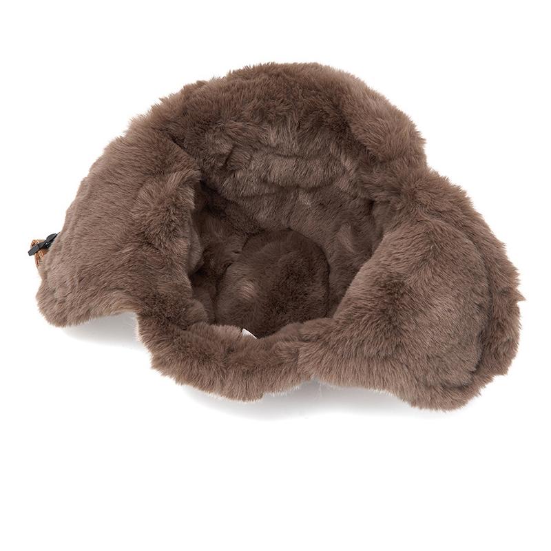 PU Pilot Bomber Hat Men Autumn Winter Warm Plush Thick Cycling Windproof Ear Protection Cap