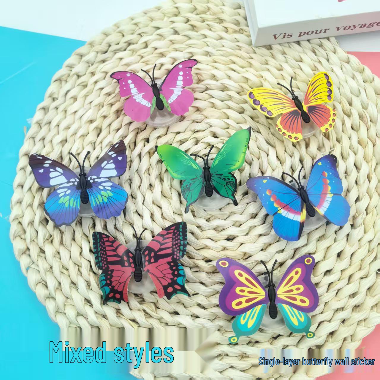 Self-Adhesive 3D Luminous Butterfly Wall Sticker - Night Light & Decorative Simulation Toy