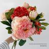High-Quality Burnt Edge Silk Peony - Artificial Flower for Home Decor & Photography