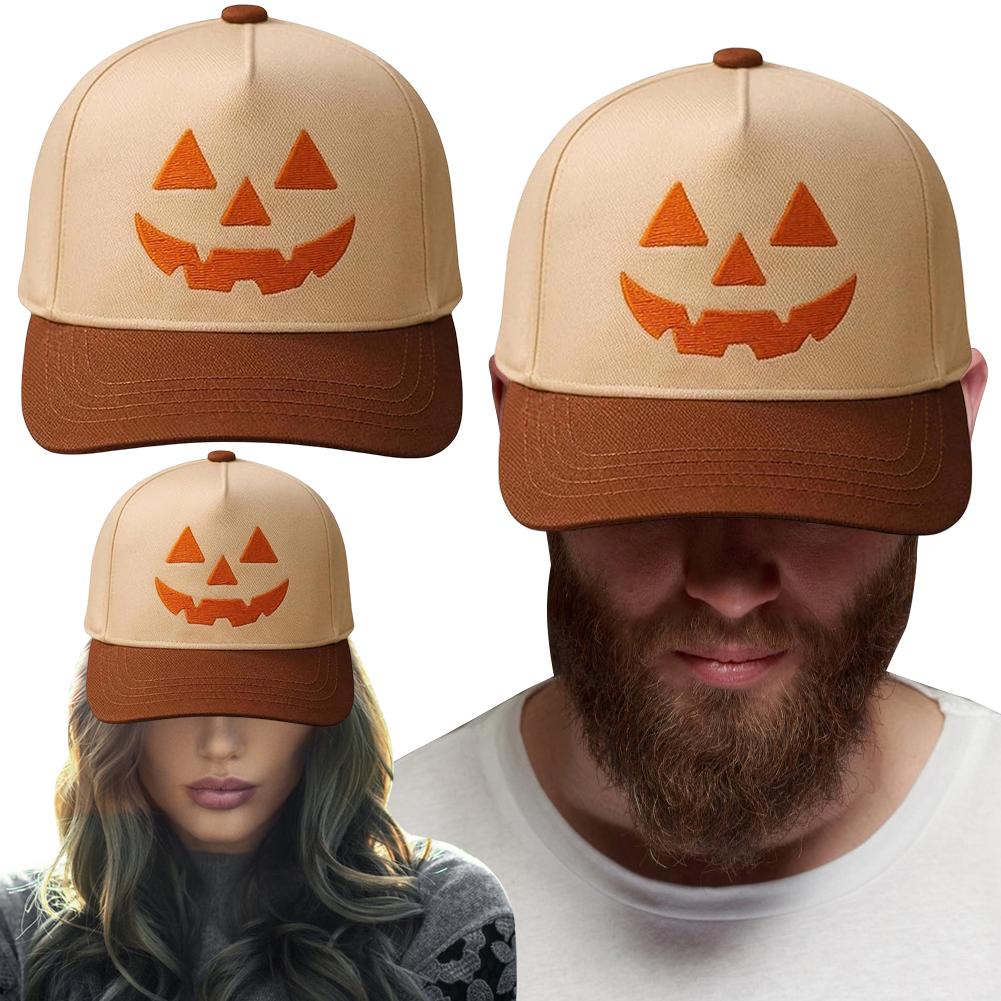Halloween Unisex Baseball Hat for Women Men Halloween Halloween Ghost Hat Pumpkin Embroidery Baseball Cap for Halloween Parties