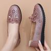 Sandals women's summer new hollow hole single shoes soft sole non-slip leather shoes middle elderly women's shoes