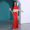 Belly Dance Summer Practice Outfit Fish Tail Skirt Set Water Gauze Eastern Dance Performance Outfit Group Outfit