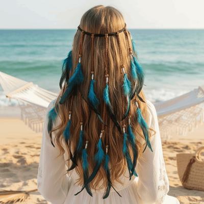 Vibrant Orange Plumage Tribal Hair Extension Feather Hair Accessories  Summer Music Festivals