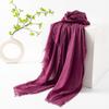 Spring & Summer Lightweight Sunscreen Shawl: Imitation Cotton-Linen, High-End Silk Gauze Scarf, Solid Color for Women