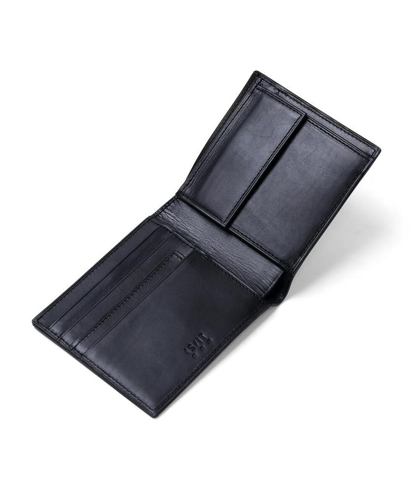 [ISIT] Men's Lamb Leather Bifold Wallet with 4 Card Slots, No. 934613 (Black)