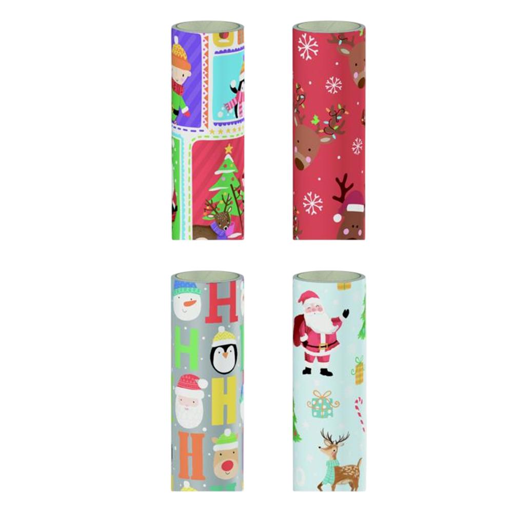 Giftmaker Cute Assorted Designs Christmas Wrapping Paper Roll (Pack of 4)