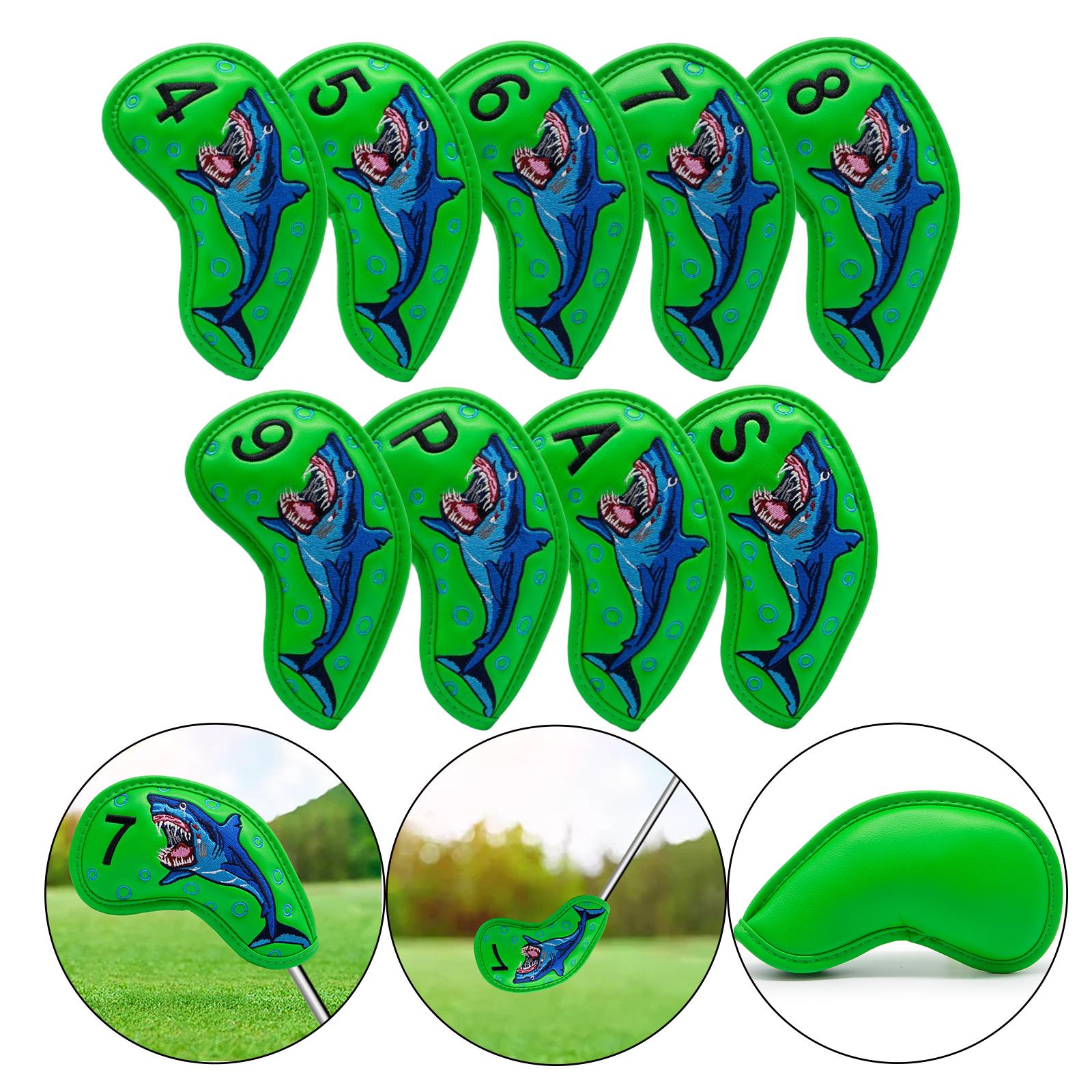 

Golf Club Iron Covers Value , Synthetic Leather Deluxe Head Cover Set, covers for head for Irons Fit Main Iron Clubs зелёный