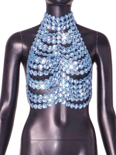 Sex02 Sexy Exaggerated Pearl Fringe Body Jewelry Engagement New Trendy Hot Fashion Luxury Street Style Bra Top Necklace for Gift