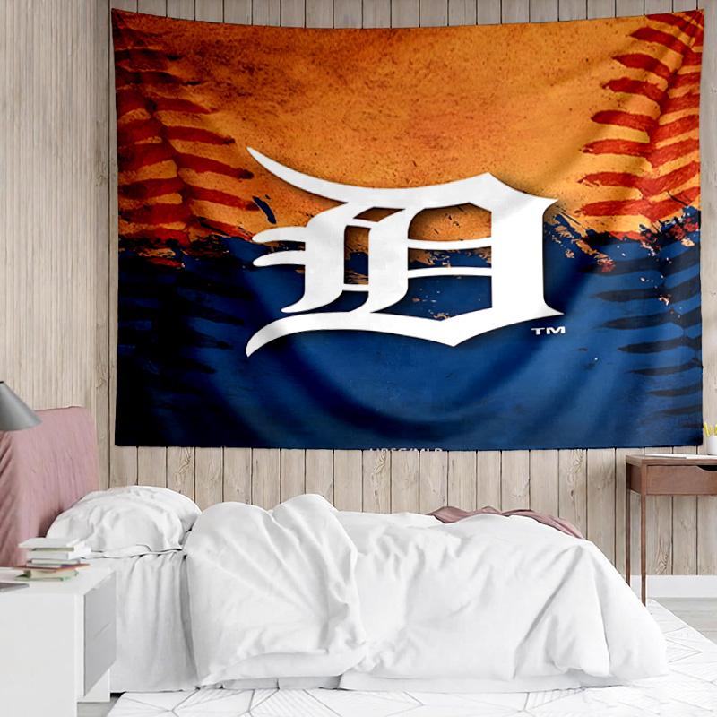 1PC Detroit Tigers Emblem Quick-Dry Tapestry, Unique Design Tapestry, Suitable for Bedroom,Livingroom, Playroom,Heartwarming Holiday Gifts