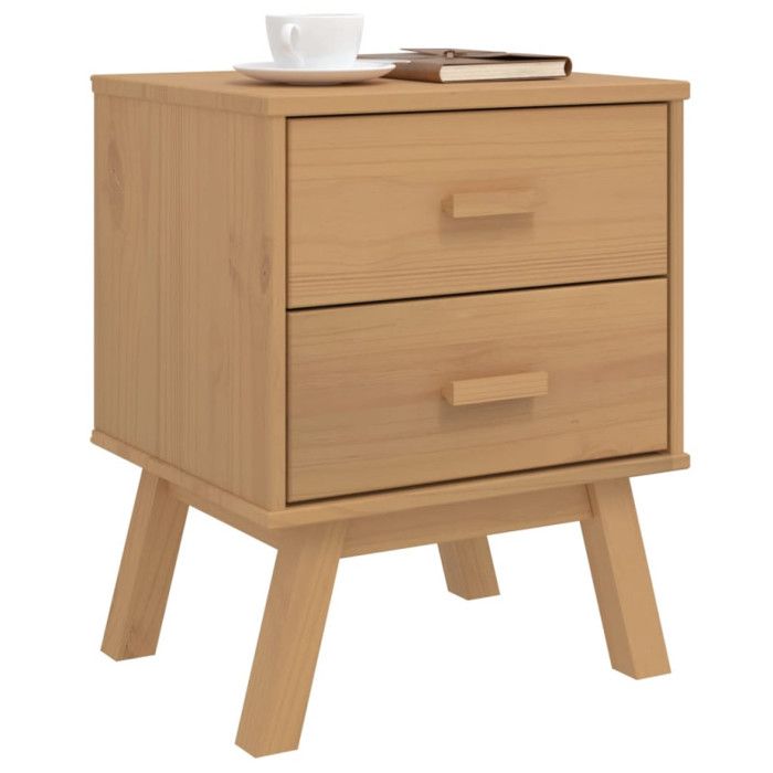 VidaXL Bedside Table, Bedside Cabinet with Legs, Nightstand with Storage, Bedroom Nightstand, Modern, Brown 358582