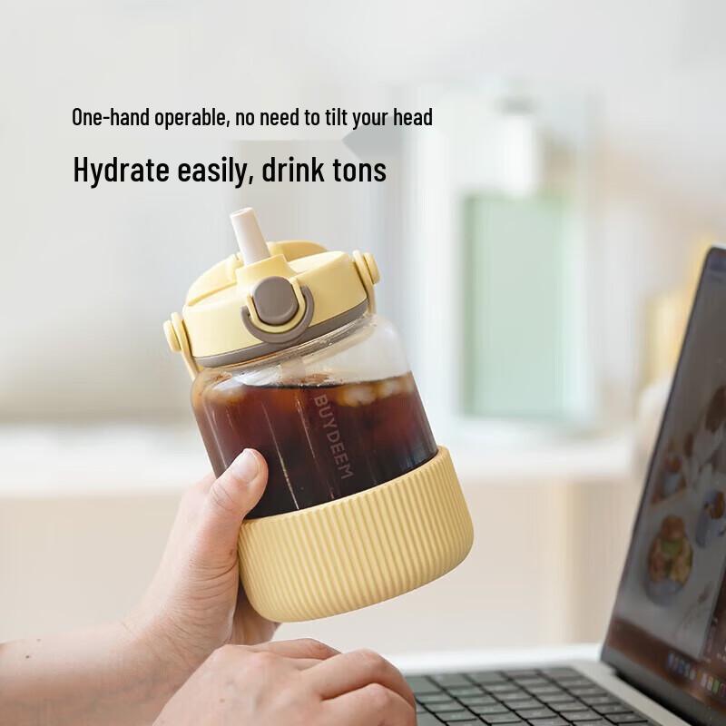 Buydeem Glass Straw Water Bottle