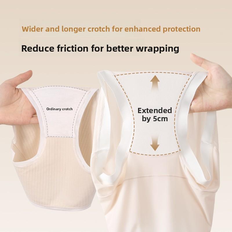 Oversized Women's Spring and Summer High Waist Antibacterial Cotton Extended Crotch Maternity Briefs