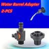2PCS PVC/IBC Water Barrel Adapter,Water Tank Adapter with Valve,Quick Installation Rainwater Collection Connector Kit,External Thread Connector
