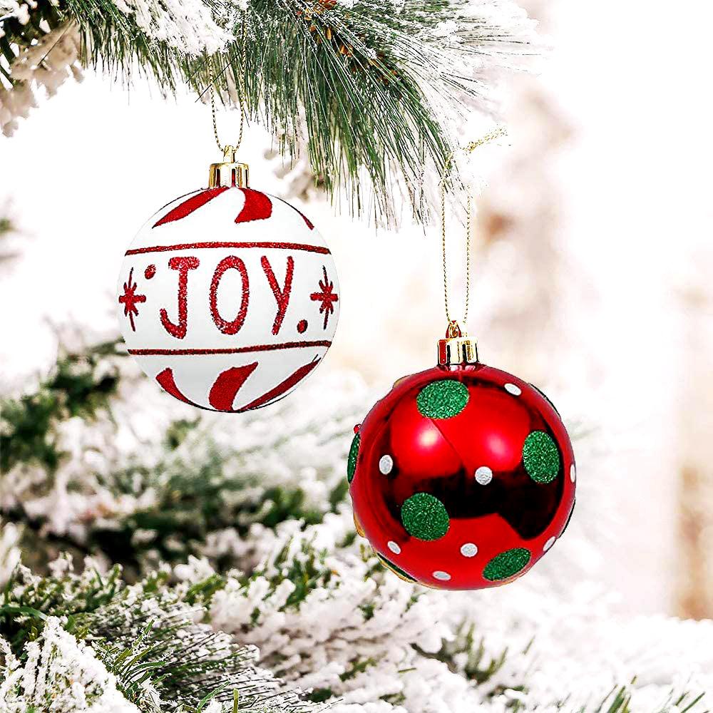 Christmas Decoration Supplies Colorful Christmas Ball Set 6CM Plastic Ball Window Decoration Christmas Tree Small Pendant