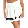 Womens Flared A Line Miniskirt High Waist Wide Elastic Band Casual Striped Hem Skirt for Girls or Ladies Daily Outfits