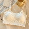 Cotton Sports Bra for Junior High & High School Girls - Seamless, Fixed Cup, Shockproof & Breathable