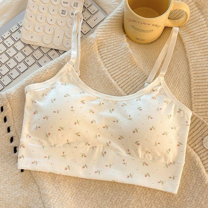 Cotton Sports Bra for Junior High & High School Girls - Seamless, Fixed Cup, Shockproof & Breathable