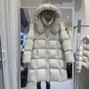 2025 Winter Mid-Length Hooded White Duck Down Jacket - Thick, Loose, Plus Size Puffer Warm Outerwear