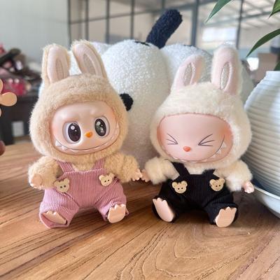 Only Clothes Plush Toys Clothing Accessories LABUBU Dolls Wooden Buckles Overalls