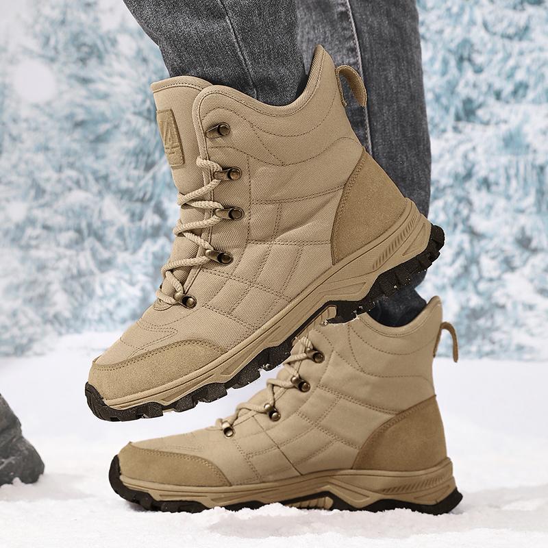 TUINANLE Men Winter Snow Boots Large Size Breathable High-Top Outdoor Hiking Boots