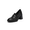 British Style Platform Thick Heel 2025 Autumn New Deep Mouth Single Shoes Commuter High Heel Small Leather Shoes Loafers Women