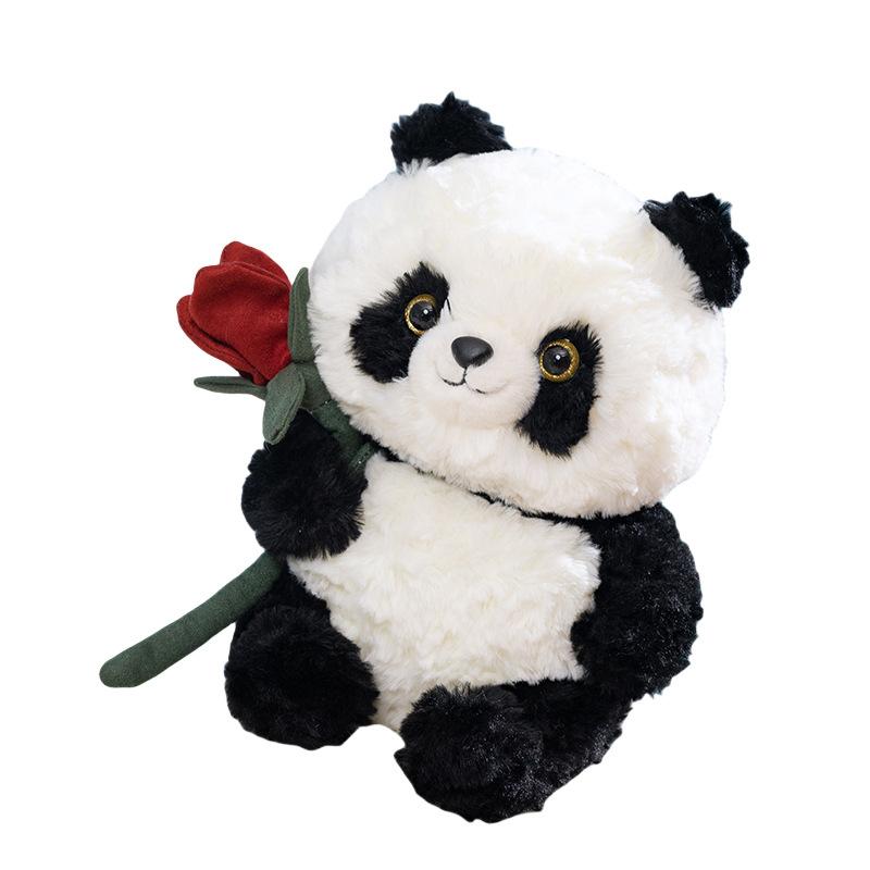 Hug Bamboo Giant Panda Plush Toy Valentine'S Day Love Rose Panda Doll Give Girlfriend Exquisite Gifts