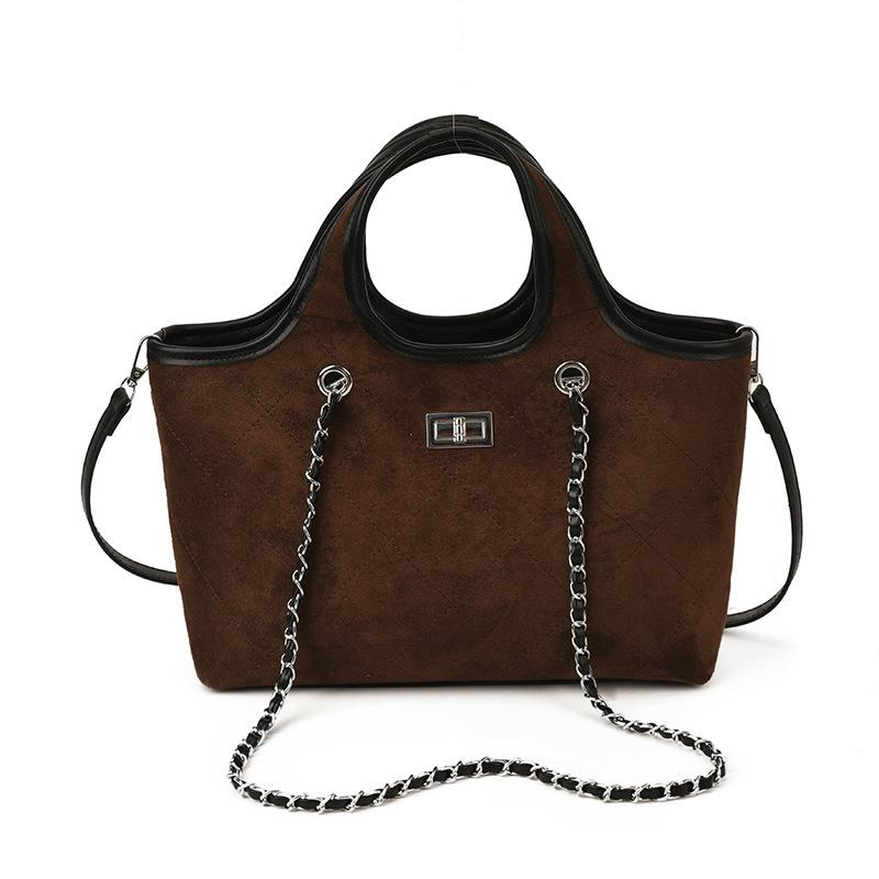 Large-capacity Commuter Tote Bag, Retro Suede Underarm Bag, Commuter Single-shoulder Handbag