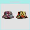 Cozy And Stylish Tie-dye Leopard Print Plush Fisherman Hat For Women In Winter