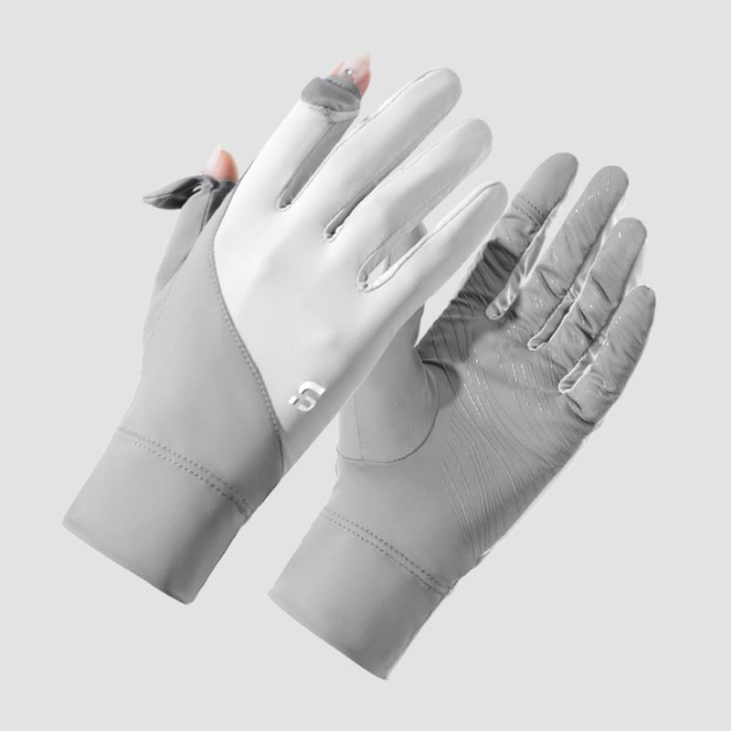 Summer Ice Silk Cooling UV Protection Sunscreen Riding Cycling Driving Sun Gloves for Women серый