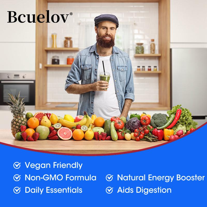 Bcuelov Komplex Vitamin Kapseln Vitamin Mineralien wissenschaftlich formuliert hohe Absorption Formel zur Unterstützung der Energie