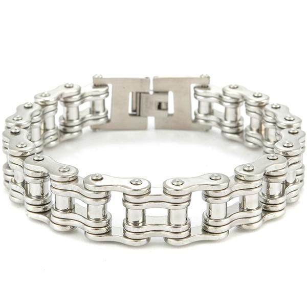 

Rock and Roll 16MM Bicycle Chain Man Bracelet Wholesale Men s Bracelets Solid Stainless Steel Motorcycle Jewellery Accessories 22.5cm