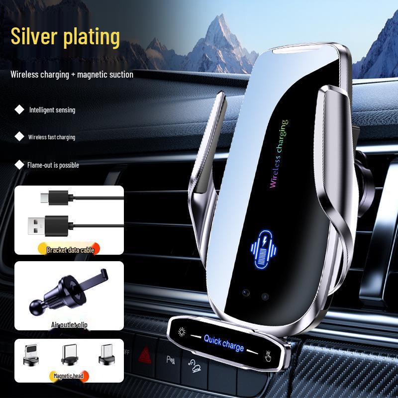Q9 15W Wireless Charger Car Mount with Infrared Sensor & Automatic Clamping for Apple