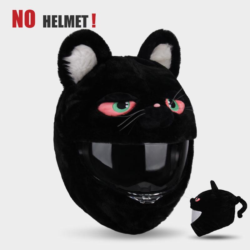 Plyšový Kreslený Vepřový Hlava Motocyklová Helma Kryt - Otevřená & Plná Ochrana Helmy