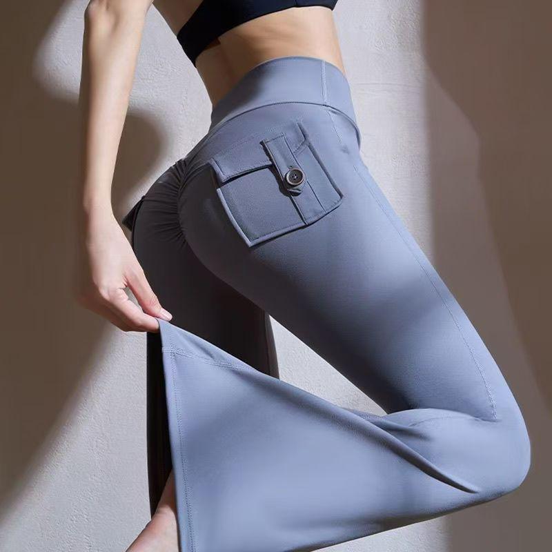 Leggings Femininos Super Elásticos com Estampa Imitação de Brocado, Flare e Slim