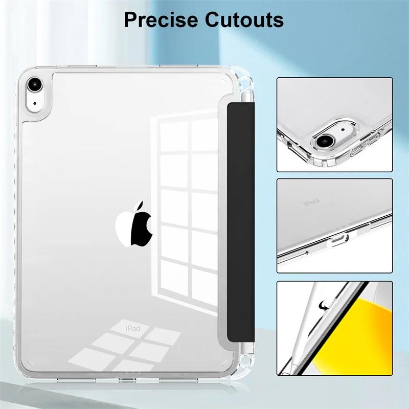 Z TriFold Stand Clear Pencil Holder Tablet Case for IPad 12th A18 11th A16 M5 M4 Pro Air 11 13 12.9 M3 M2 Air 4 5 2025 Mini 7 6 8.3 Cover