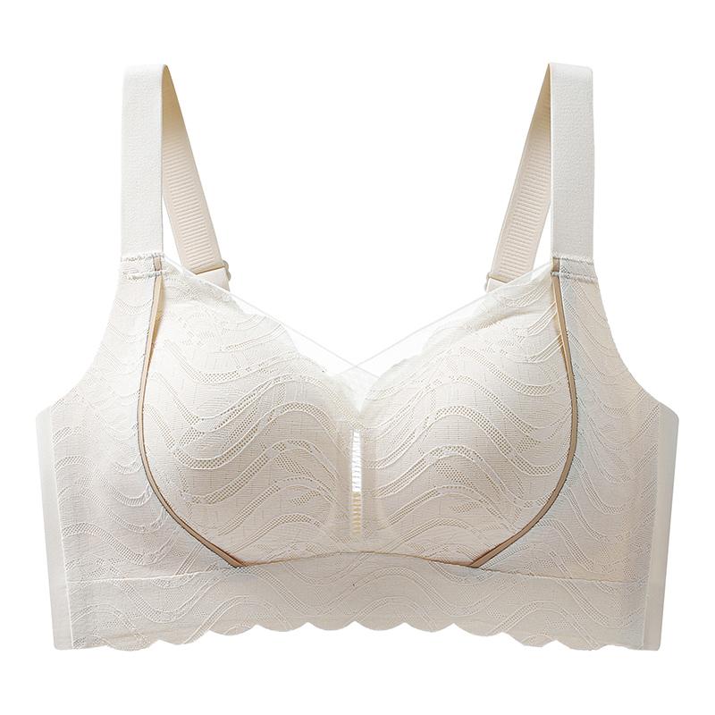 Women Underwear Plus Size Bra Gathered Support  Anti-sagging Full Cup Bras No Steel Ring Comfortable Lace Vest Typep Top
