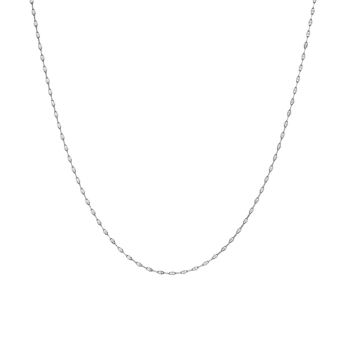 

Official 10K White Gold Chain Birthday Gift for Includes Jewelry 112536122202 4.C Necklace, Women, Case,