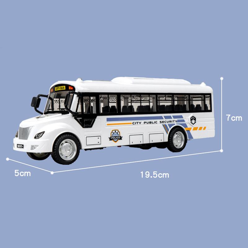 Dual Inertia Sliding Campus Bus Car Model Simulation Sound and Light Music Educational Toy Bus Car Toy Children's Birthday Gift