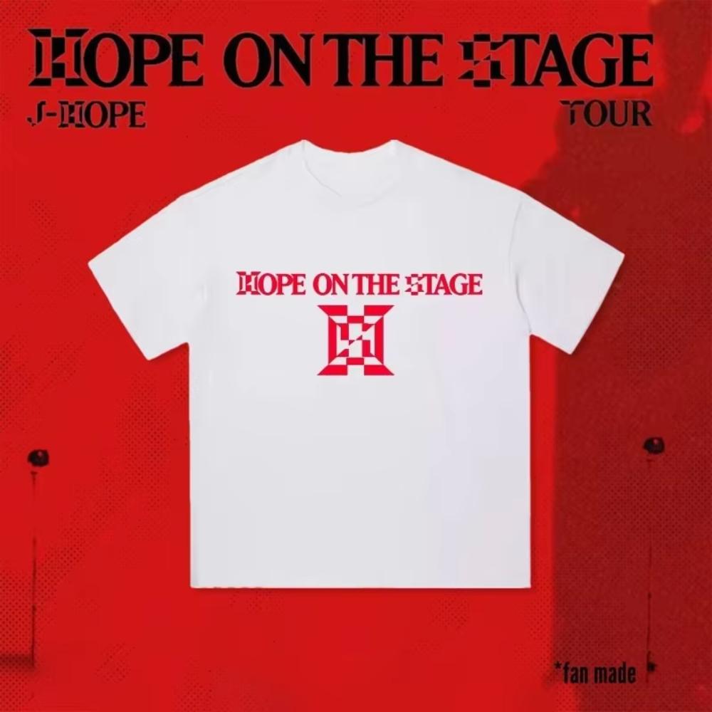 

2025 Обычная рубашка HOPE ON THE STAGE Jhope J-hope Принт Топ Футболка Лето Новинка Легкая Тонкая Женская Майка Короткий Рукав Мужская Футболка Свободная XL