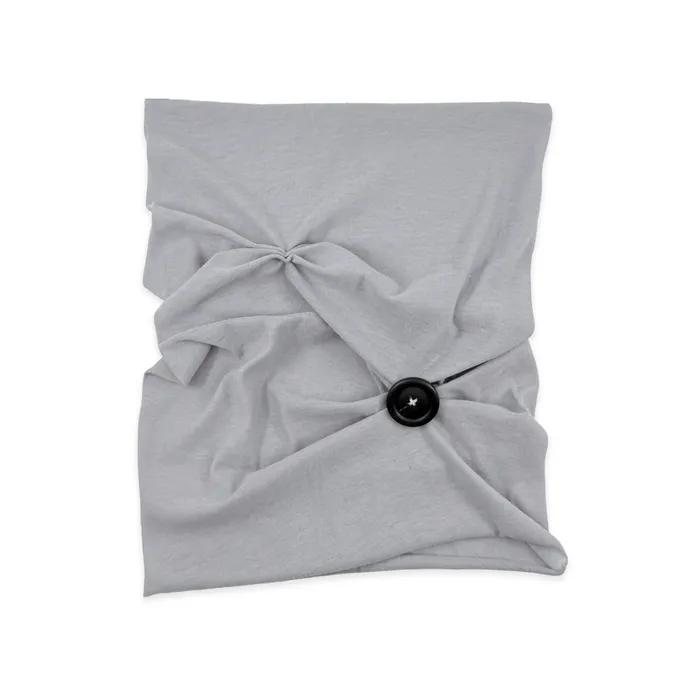 SUMMER WRINKLE BUTTON HAIR BAND BANDANA_GRAY