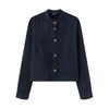 European and American style autumn women's clothing new fashion temperament versatile pocket twill long-sleeved denim jacket
