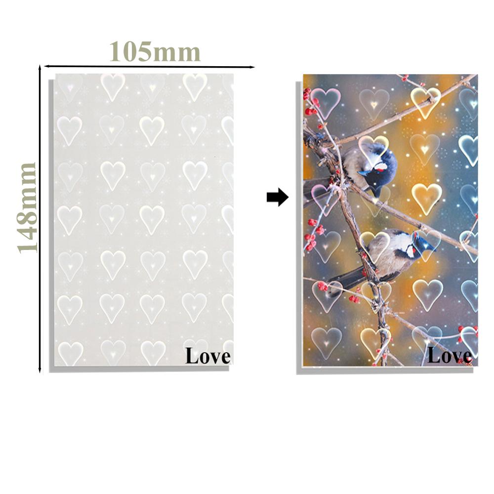 50 Blatt wasserdichte Kaltlaminierfolie A6 Hologramm Star Dot Selbstklebende Papierfolie DIY Paketkarte Foto-Laminierfolie