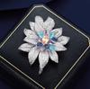 Exquisite luxury colorful flower brooch, high-end flower diamond-encrusted brooch, suit and accessories