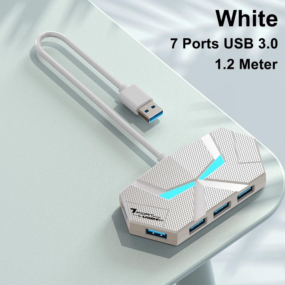 

7 Ports USB 3.0 HUB Type C Docking Station 5Gbps High Speed Transmission Splitter Adapter For Laptop Hard Drive Mouse Keyboard 7 ports