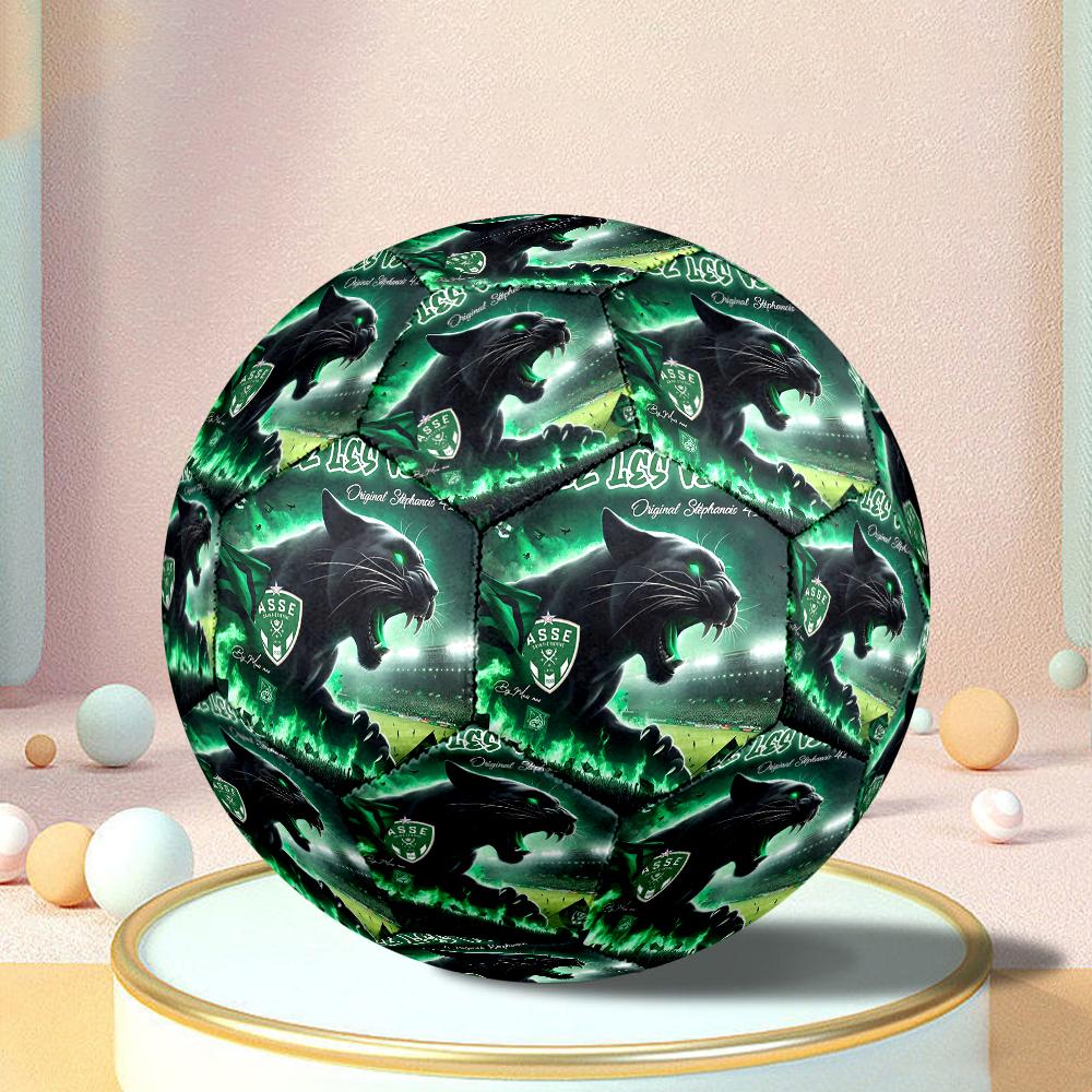 Green Saint-Etienne Football Size 5 Soccer Balls, Anti-Slip, Protective Football, Outdoor Sport, a Unique Gift Suitable for Him/her, Birthdays